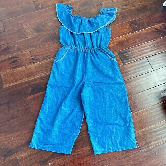 Chambray Denim Jumper Sz L Over/Off the shoulder - Picture 1 of 6